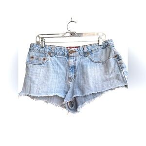 Old Navy vintage Blue Jean Shorts Distressed Frayed Hem thrashed SZ 12 boho,y2k